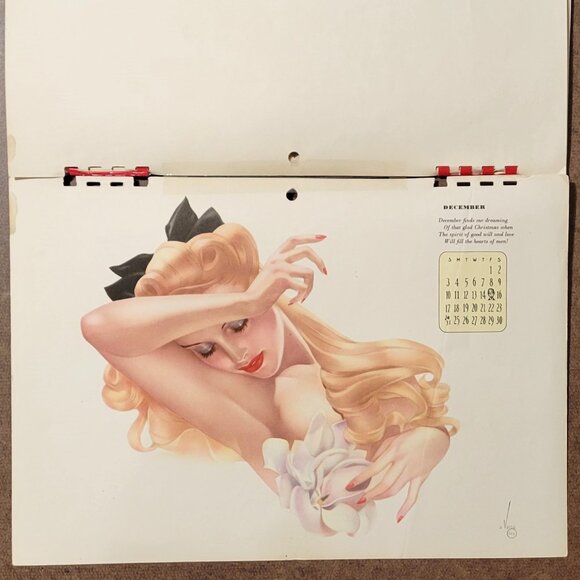 Esquire Varga 1945 Pin-Up Girl Calendar Risque with Envelope - Picture 8 of 12